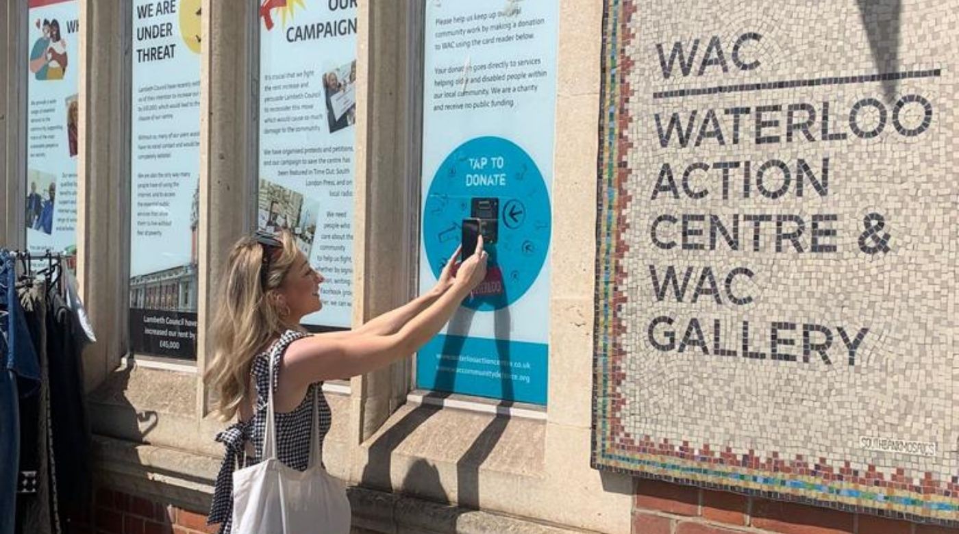 Tap-to-donate box installed at Waterloo Action Centre
